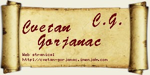 Cvetan Gorjanac vizit kartica